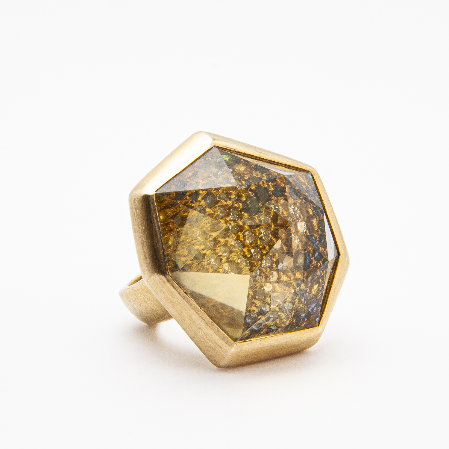 Anillo Vasari de oro amarillo de 18K con citrino, diamantes, zafiros y granates - Imagen 2