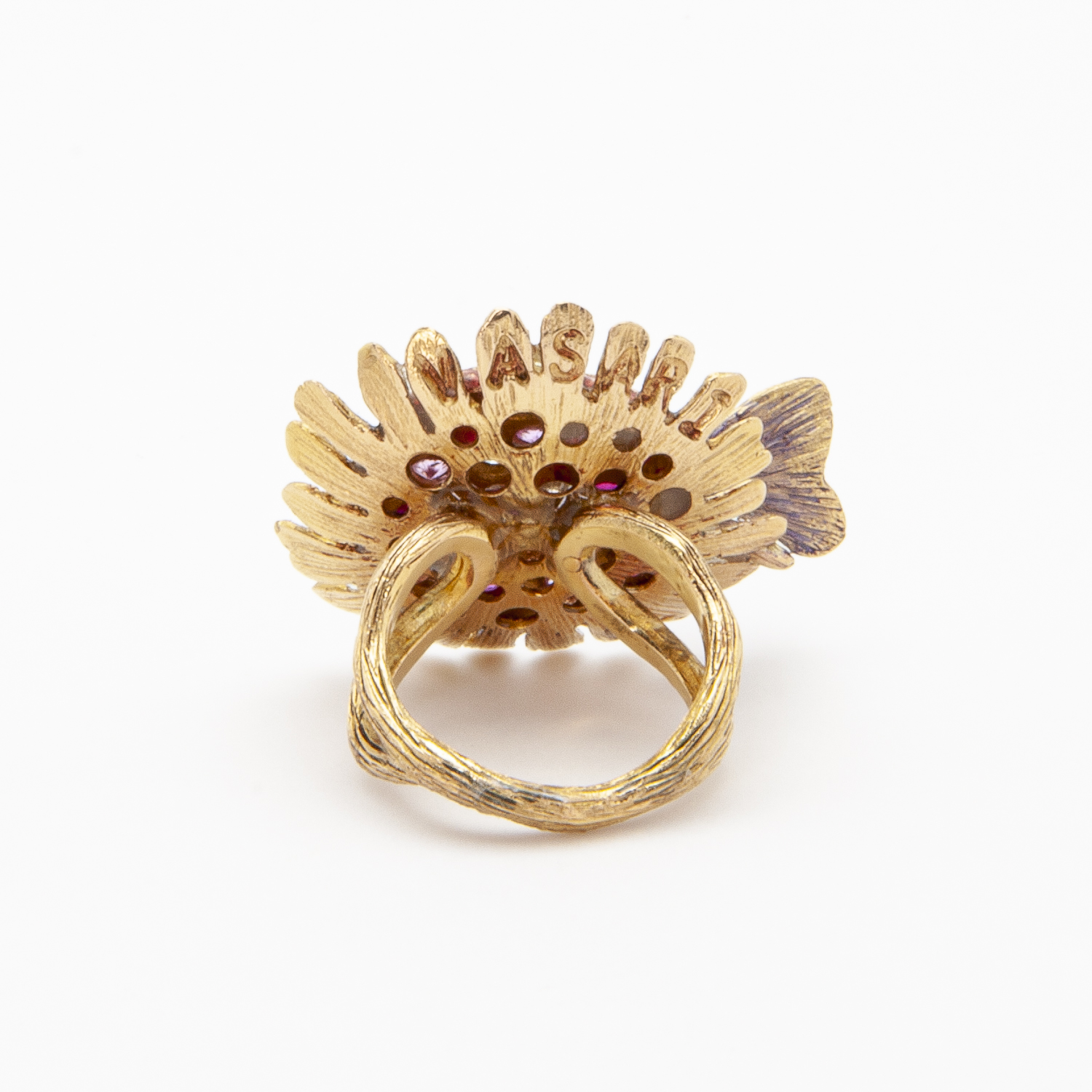 Anillo Vasari de oro rosa de 18K con rubíes, zafiros rosas y diamantes - Imagen 3