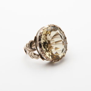 14K rose gold ring with oval cut citrine