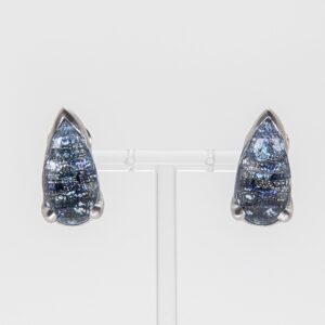 Pendientes Vasari, oro blanco mate 18k, con diamantes, zafiros y topacios
