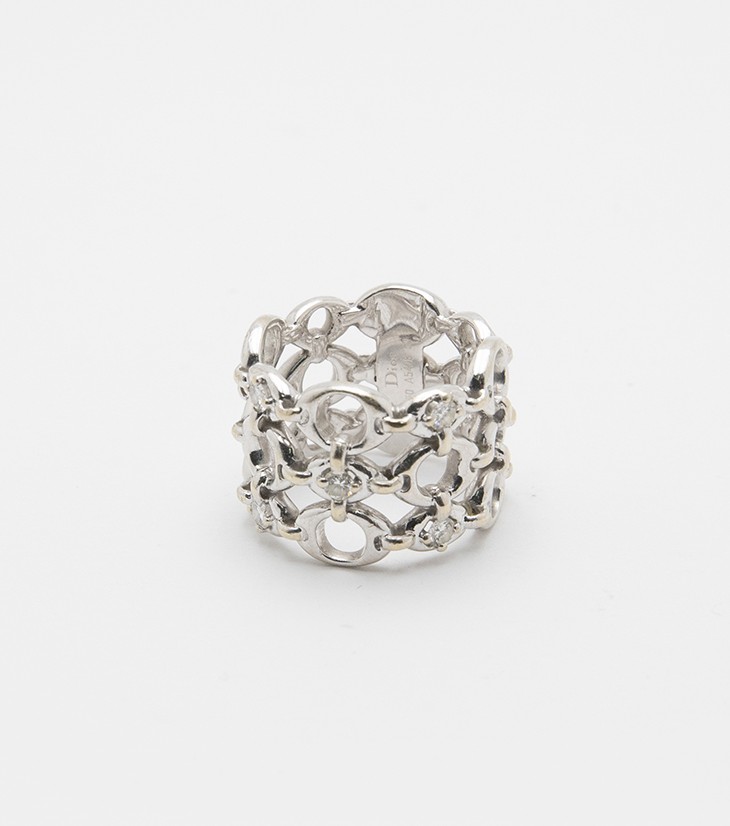 Anillo Dior oro blanco 18k y diamantes